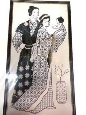 Samurai Family Blackwork Cross Stitch Kit By Catkin Embroidery Designs